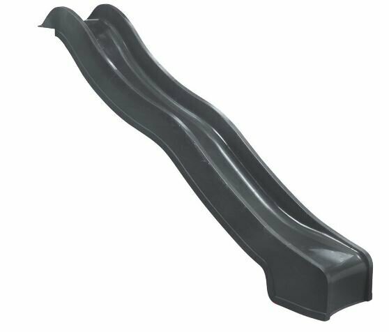 Glijbaan 3 meter antraciet met wateraansluiting - aanbouw speeltoestel