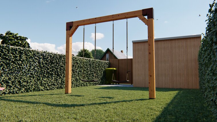 Premium houten douglas schommel - George  300 cm