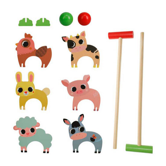 Houten Boerderij Dieren Croquetspel
