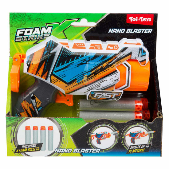 Foam Strikex Afschietpistool Nano Blaster met 4 Foampijlen