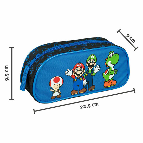Etui Super Mario Blauw met Rits