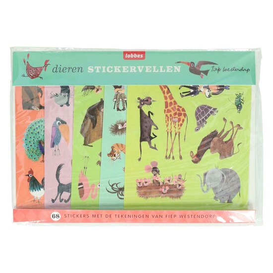 Dieren van Fiep Stickervellen, 5st