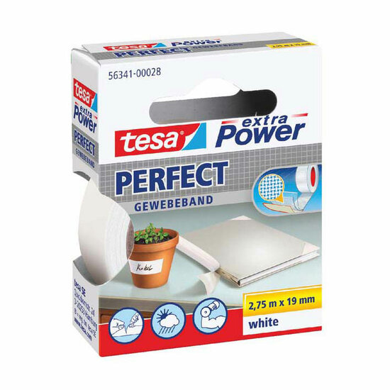 Textieltape Tesa Extra Power Perfect Wit