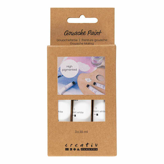 Gouacheverf Wit - 3x20ml.
