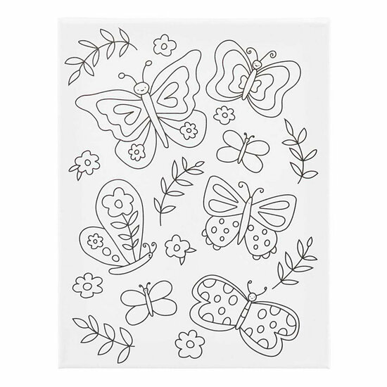 Schildercanvas met Print Vlinders - 24x30cm