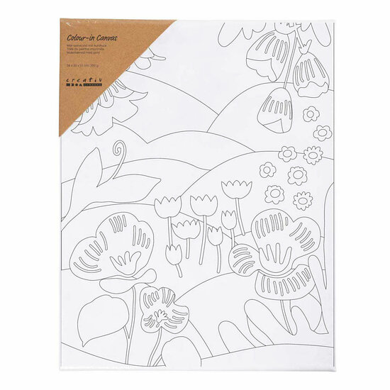 Schildercanvas met Print Bloemenlandschap - 24x30cm
