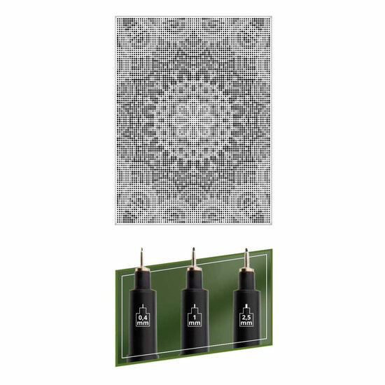 Stippenkunst op Doek Mandela - 40 x 30 cm - incl. Fineliners