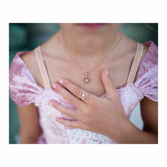 Sneeuwvlok Ketting &amp; Ring Set - 2st.