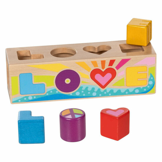 Goki Houten Sorteerbox Vormenstoof Love - 5dlg.