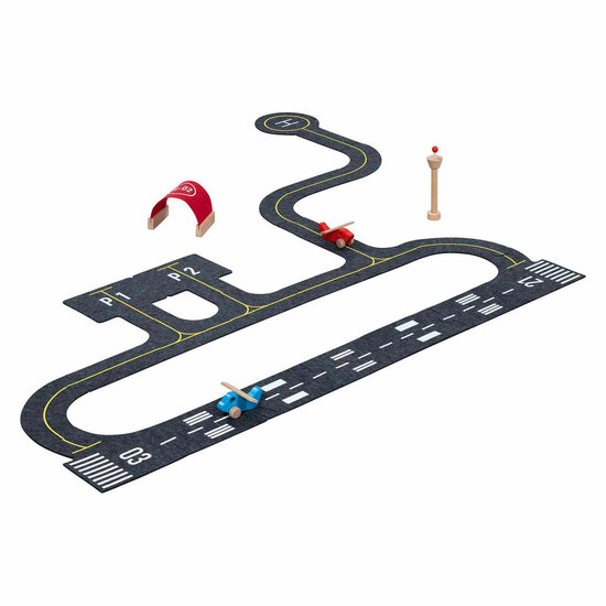 Goki Speelset Wegdelen Vliegveld met Accessoires - 26dlg.