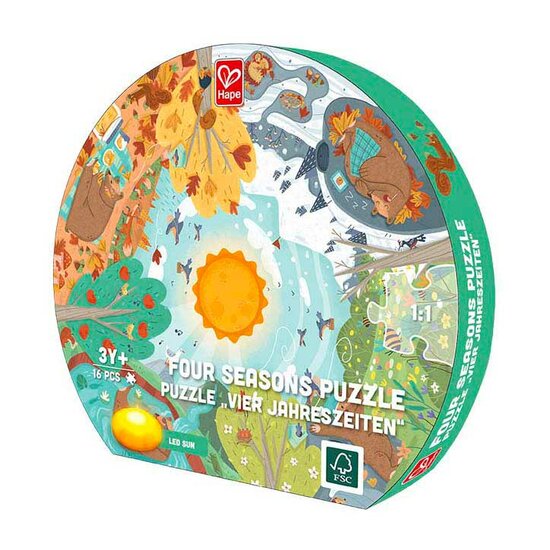 Hape Vier Seizoenen Puzzel met Licht - 16st.