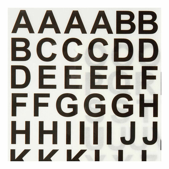 Rub-On Stickers Letters en Cijfers Zwart, 2 Vellen
