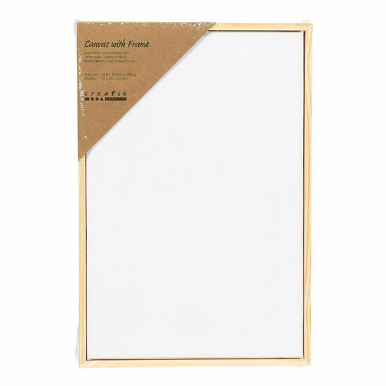 Gespannen Canvas met Lijst 280gr. 15,8x23,8cm - Wit