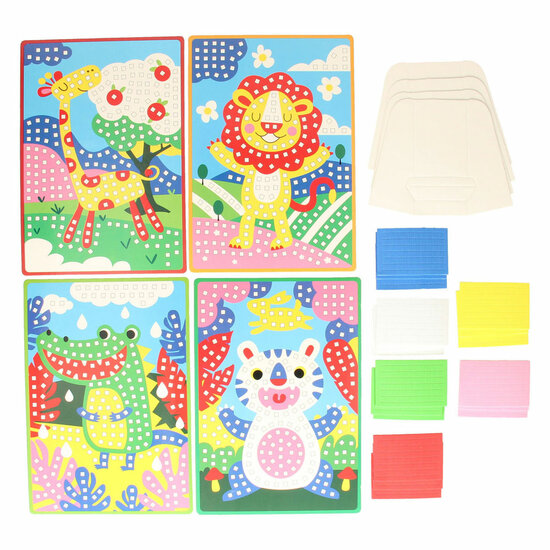 Moza&iuml;ek Collage Wilde Dieren Knutselset