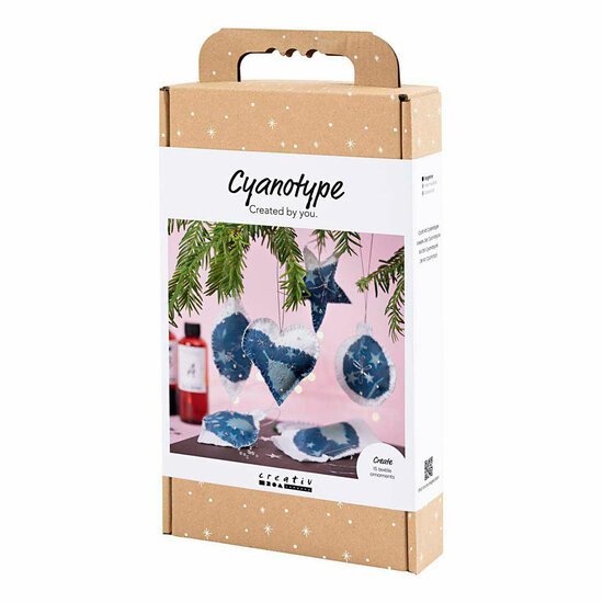 Hobbyset Cyanotypie Kerstdecoraties met Cyanotypie Blauw