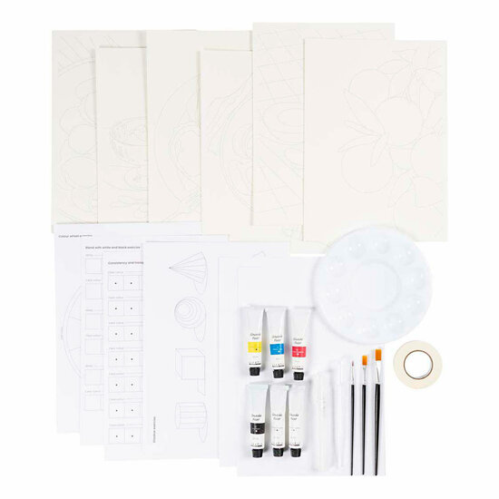 Starter Hobbyset Gouache Schilderijen
