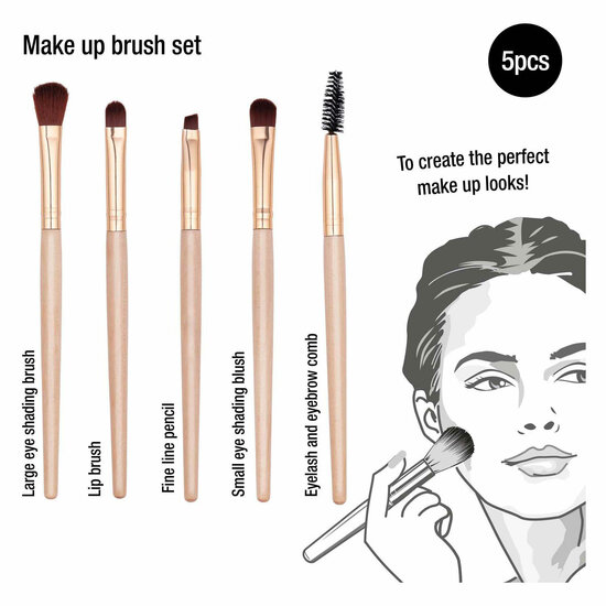 Make-up kwasten, 5dlg.