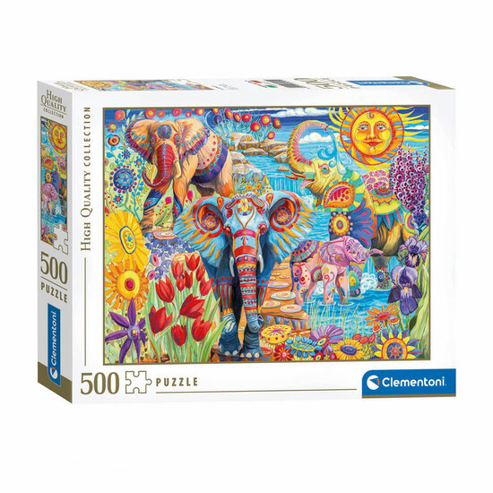 Clementoni Legpuzzel Kunstwerken Olifanten Carnaval, 500st.
