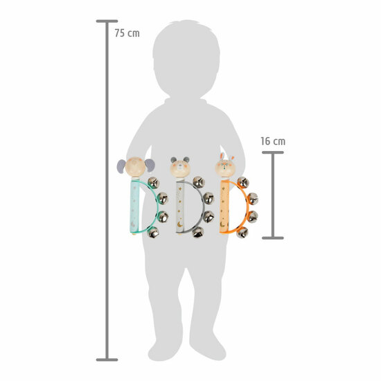 Small Foot - Houten Baby Tamboerijn Dier Pastel