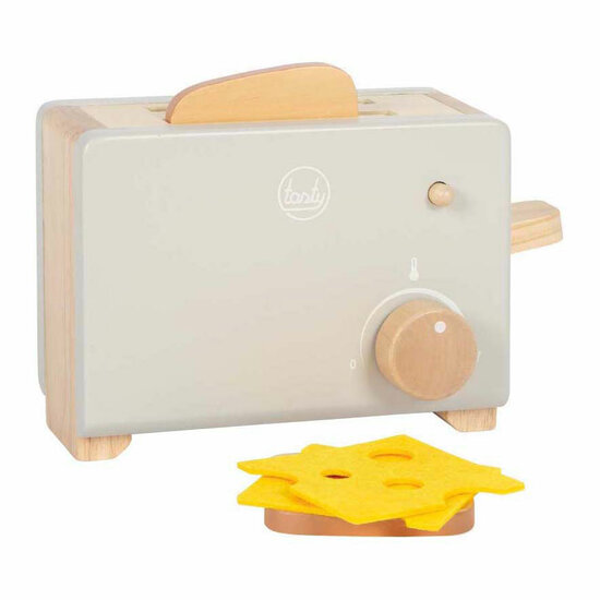 Small Foot - Houten Broodrooster Set Grijs "Tasty"