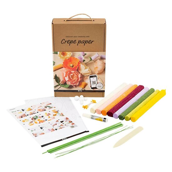 Cr&ecirc;pepapier Bloemen Maken Kit