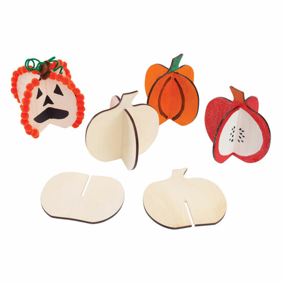Colorations - Bouw Je Eigen 3D Houten Pompoen, 6dlg.