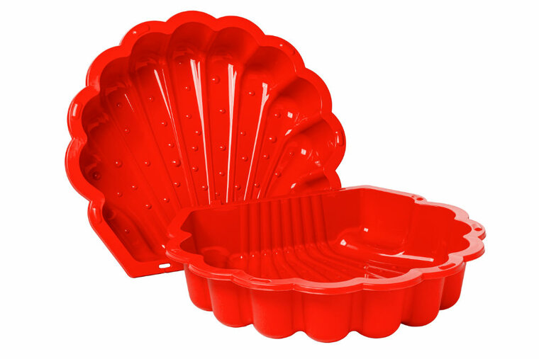 Schelp zandbak rood 2-delig met deksel - SwingKing