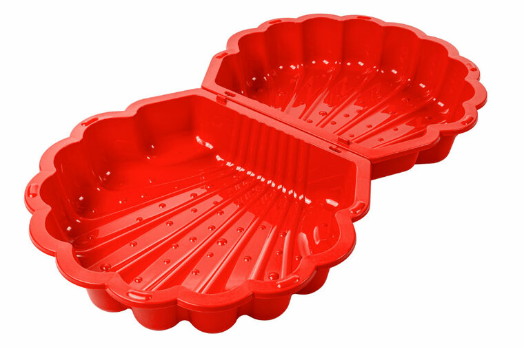 Schelp zandbak rood 2-delig met deksel - SwingKing