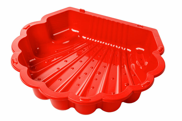 Schelp zandbak rood 2-delig met deksel - SwingKing