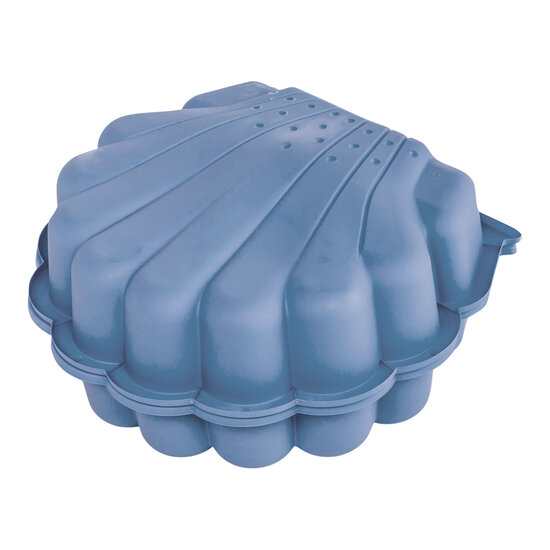 Schelp Zandbak Blauw met Deksel Kunststof