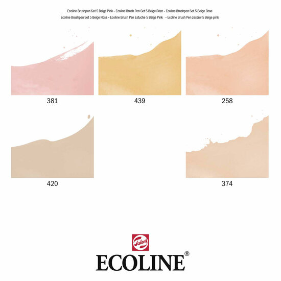 Ecoline Brush Pen set Portret, 5 Kleuren