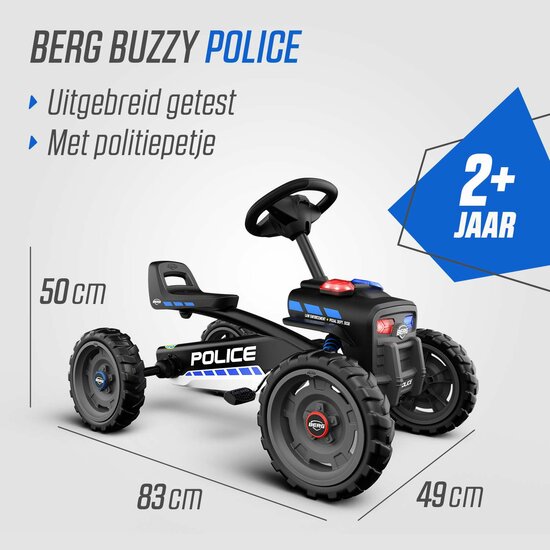 BERG skelter Buzzy Police met soundbox zwart 2-5 jaar zwart
