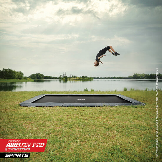Ingraaftrampoline rechthoek 410x250 cm Berg Champion FlatGround grijs