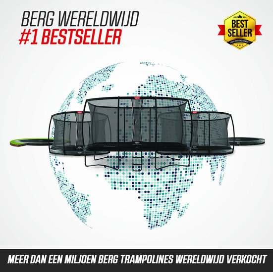 Ingraaftrampoline rechthoek 410x250 cm Berg Champion FlatGround grijs