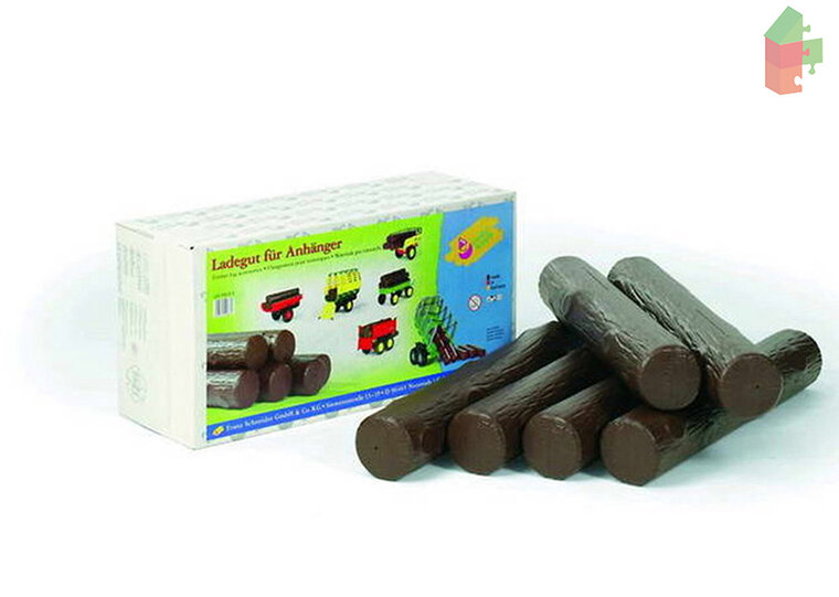 6 houten boomstammen voor Rolly Toys Timber Trailer aanhanger