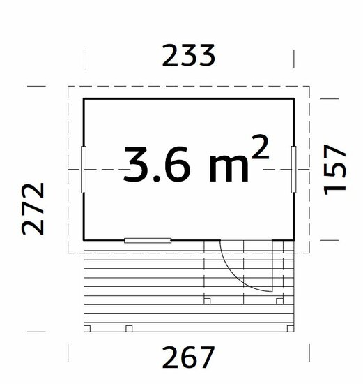 Houten speelhuis 16mm met overdekt terras WOODY Ruby Premium