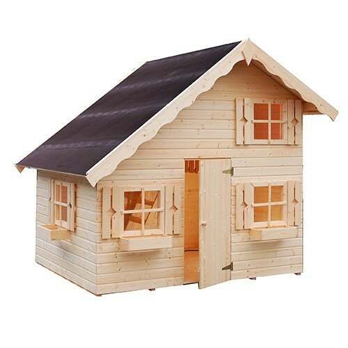 Speelhuis hout 16mm met verdieping en trap - WOODY Liv Premium