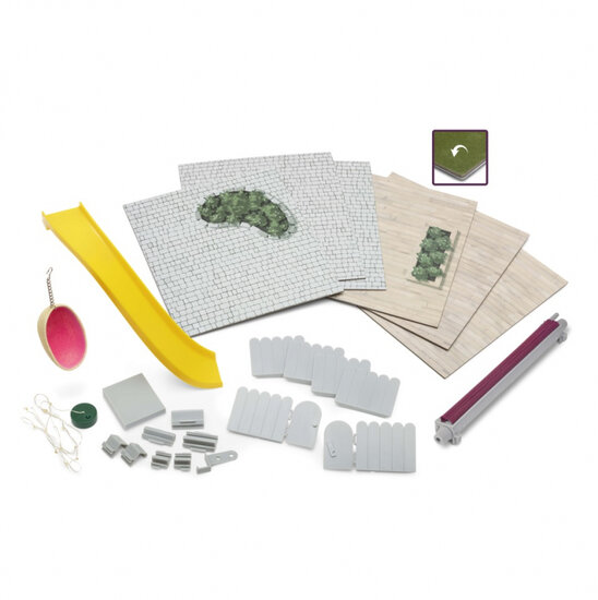 Lundby tuinset met glijbaan en hangstoel (schaal 1:18, excl. Room)