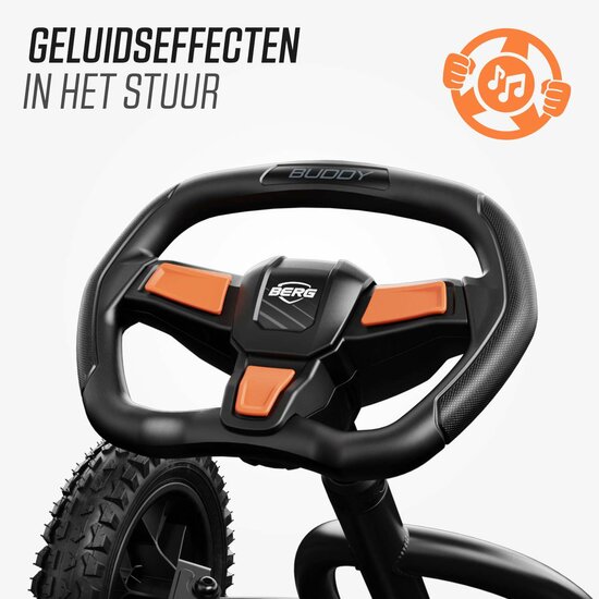 Skelter met handrem BERG Buddy Cross zwart 3-8 jaar luchtbanden