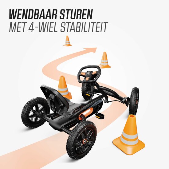 Skelter met handrem BERG Buddy Cross zwart 3-8 jaar luchtbanden