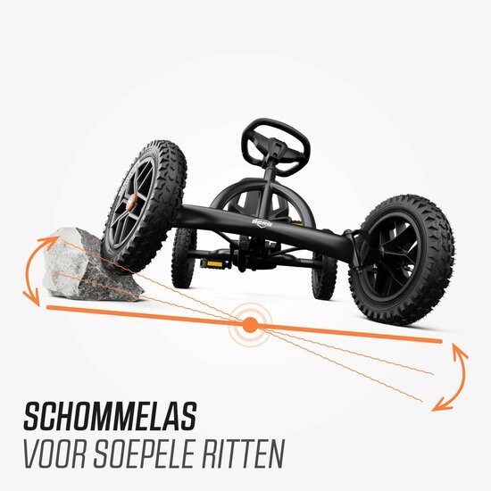 Skelter met handrem BERG Buddy Cross zwart 3-8 jaar luchtbanden