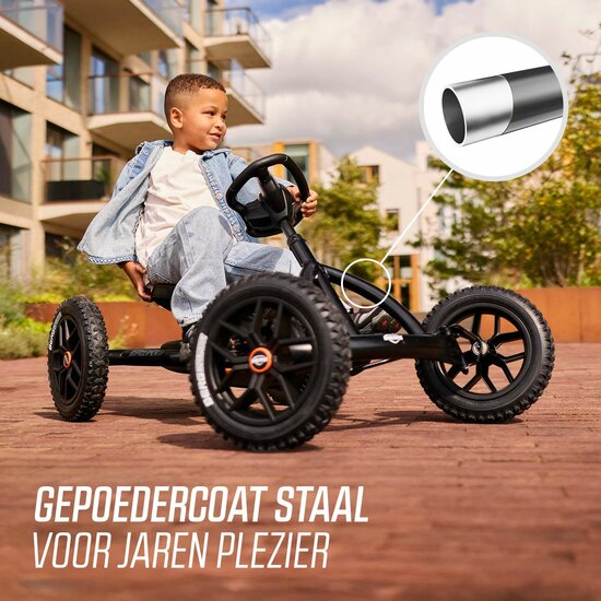 Skelter met handrem BERG Buddy Cross zwart 3-8 jaar luchtbanden