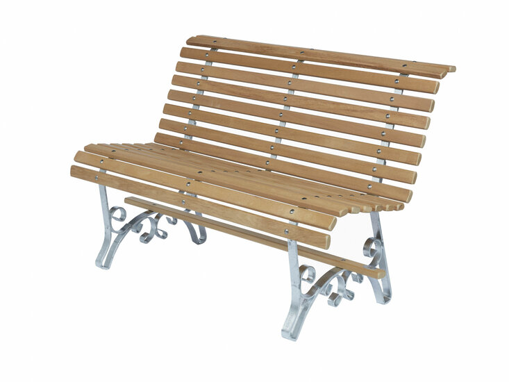 Hardhout parkbank 120cm met gietstalen poten FSC-gecertificeerd