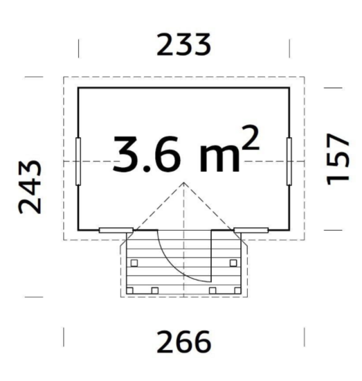Houten speelhuis 16mm met veranda, 4 ramen en plantenbakken Faye