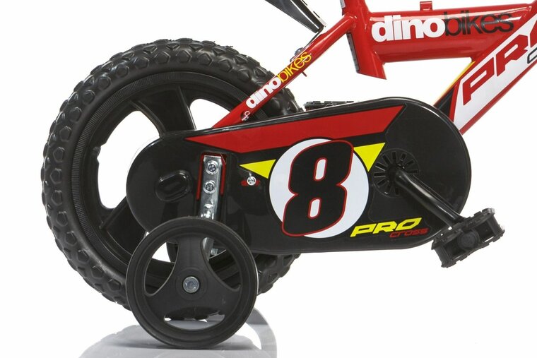 Kinderfiets 12 inch met zijwieltjes rood - Dino Bikes Serie 23