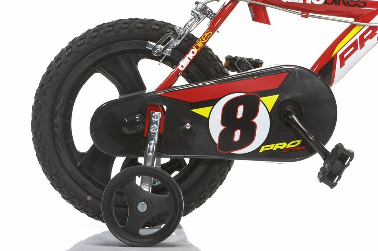 Kinderfiets 14 inch met zijwieltjes Dino Bikes Serie 23 rood 3-5 jaar