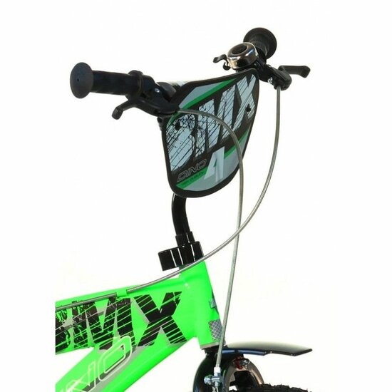 14 inch BMX kinderfiets groen met zijwieltjes Dino Bikes