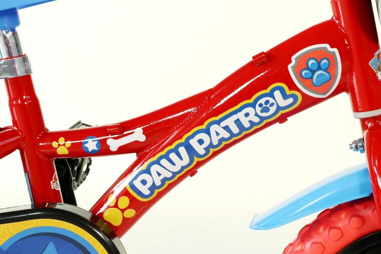 Kinderfiets 12 inch Paw Patrol rood blauw - Dino Bikes