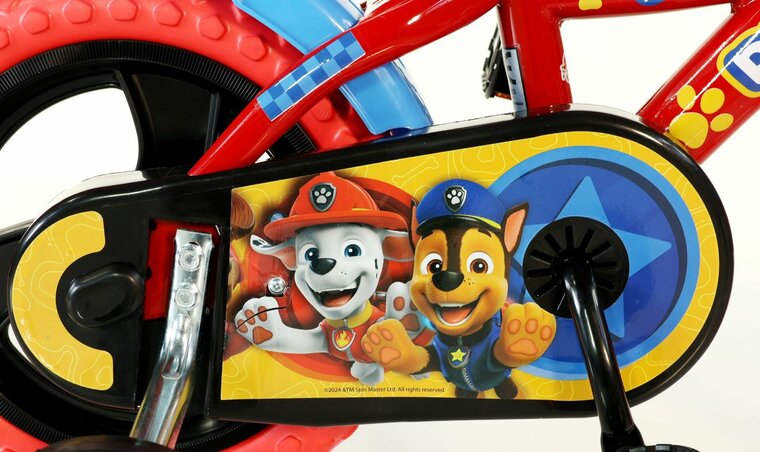 Kinderfiets 12 inch Paw Patrol rood blauw - Dino Bikes