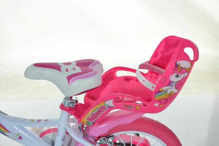 Kinderfiets 16 inch unicorn met zijwieltjes Dino Bikes meisjes
